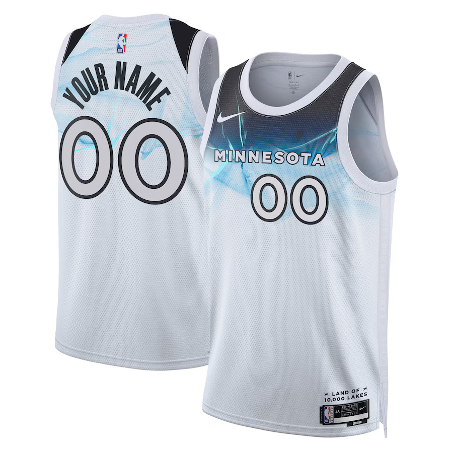 Men Minnesota Timberwolves Nike White City Edition 2024-25 Custom Swingman NBA Jersey